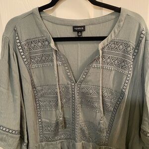 Torrid Sage Green Textured Top